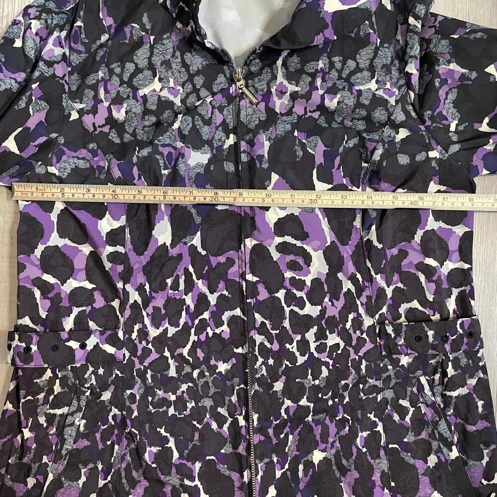 Chico’s Zenergy Women’s Medium Rain Jacket Purple Black Zip Up Lightweight - Picture 5 of 15